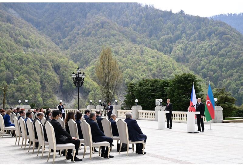 Prezident İlham Əliyev və Çexiyanın Baş naziri Andrey Babiş mətbuata bəyanatlarla çıxış ediblər