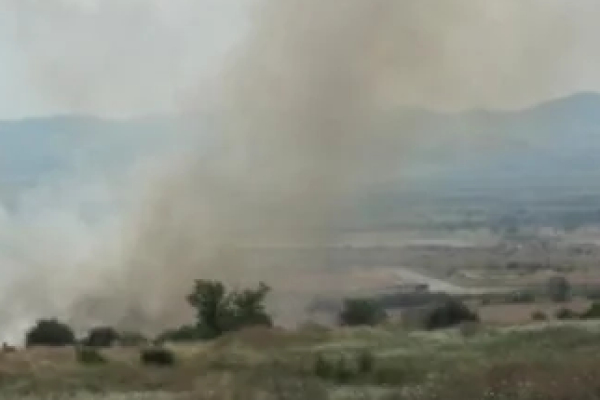 В Агдамском районе пожар на заминированной территории