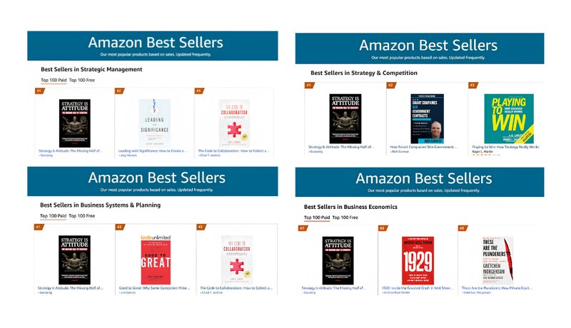 Монгол зохиолчийн “Strategy Is Attitude” ном Amazon-д дөрвөн ангилалд бестселлер боллоо