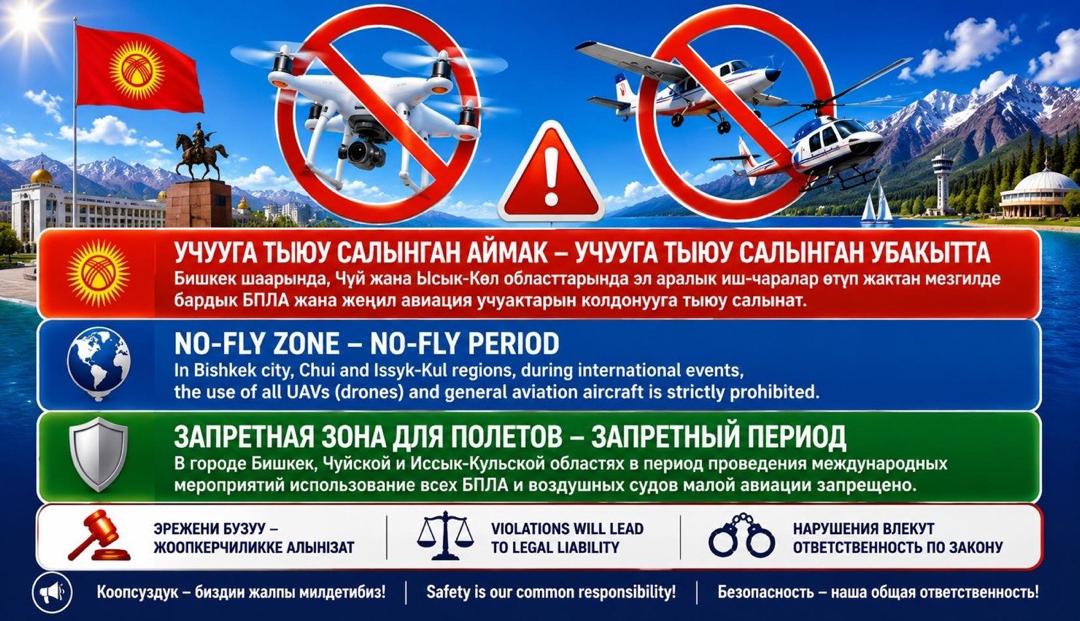 На время международных мероприятий в Кыргызстане запретят полеты дронов
