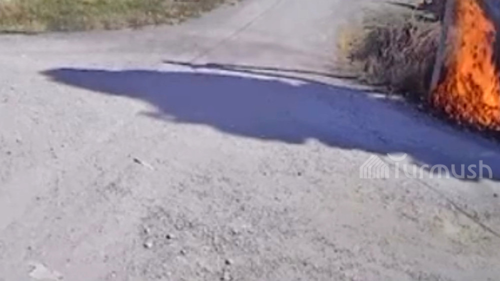 На видео попали дети, которые подожгли траву возле жилого дома